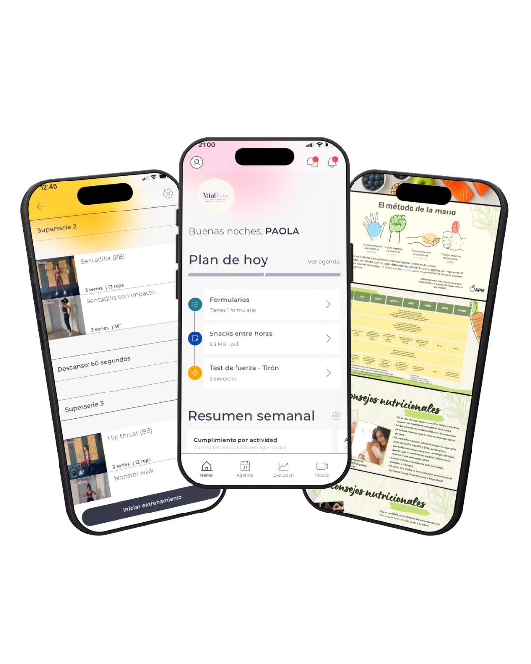 App VitalFem Preview - Planes de entrenamiento y nutrición personalizados
